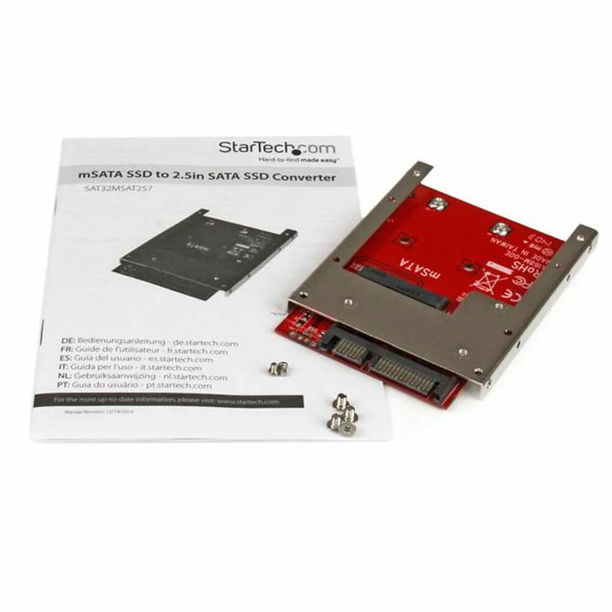 ADAPTADOR SSD STARTECH SAT32MSAT257 ROJO PLATEADO SSD MSATA