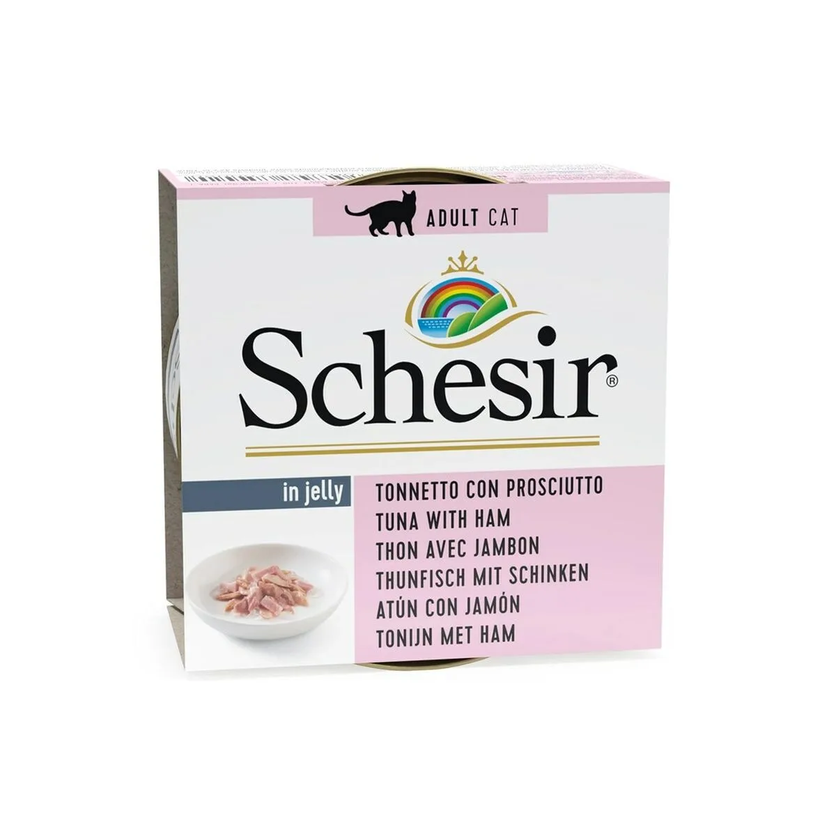 COMIDA PARA GATO AGRAS PET FOODS SCHESIR TUNA WITH HAM IN JELLY PESCADO 85 G