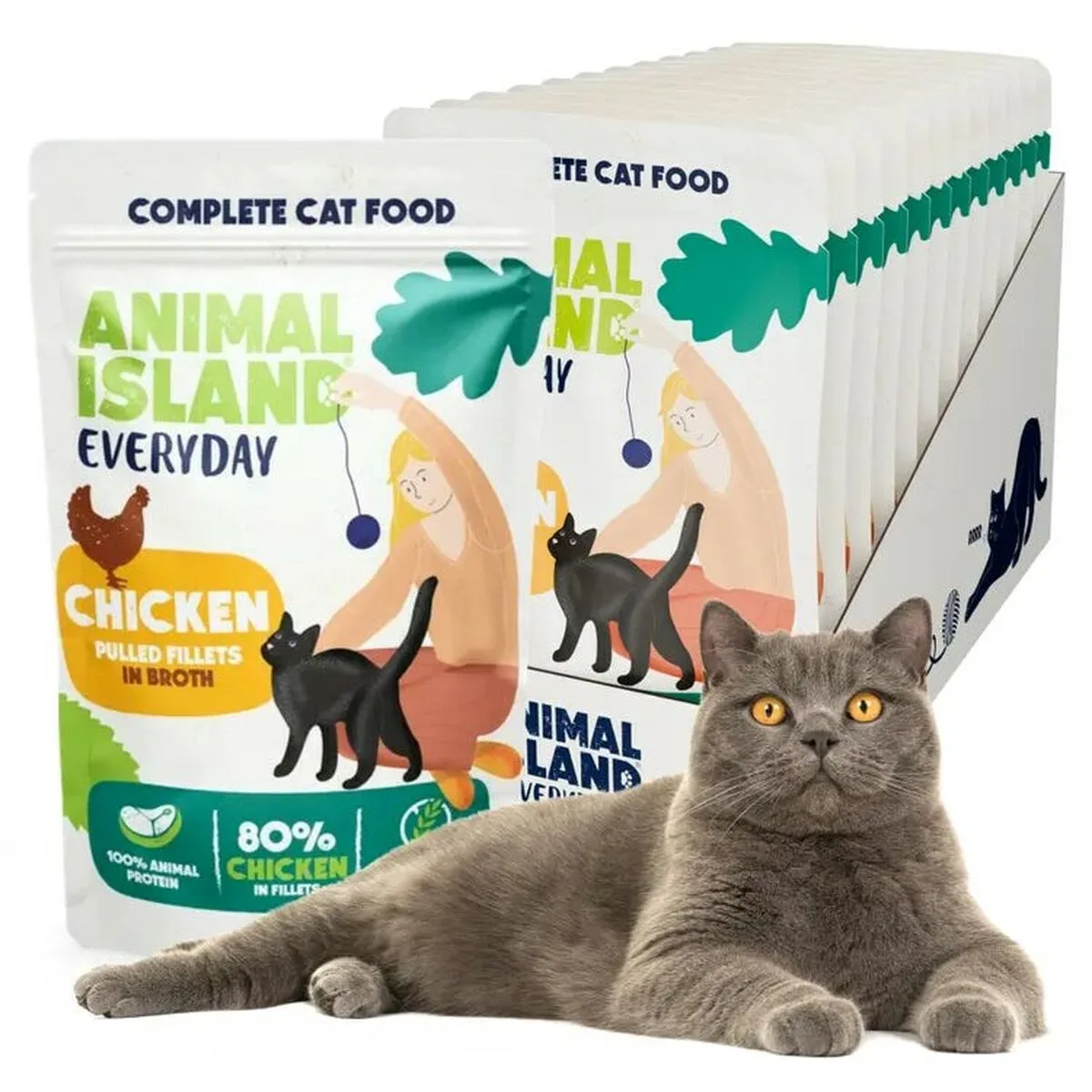 COMIDA PARA GATO ANIMAL ISLAND POLLO 12 X 85 G