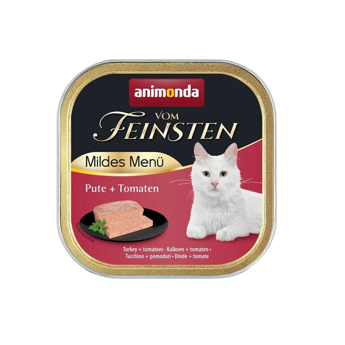 COMIDA PARA GATO ANIMONDA VOM FEINSTEN ADULT MILDES MENÜ TURKEY WITH TOMATOES 100 G