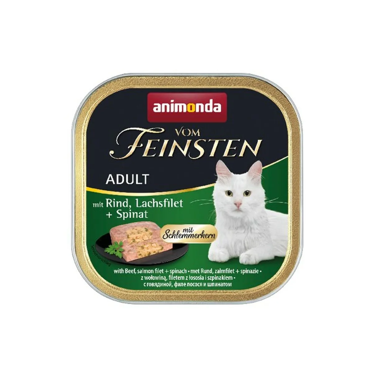 COMIDA PARA GATO ANIMONDA VOM FEINSTEN SALMÓN TERNERA ESPINACAS 100 G 100 L