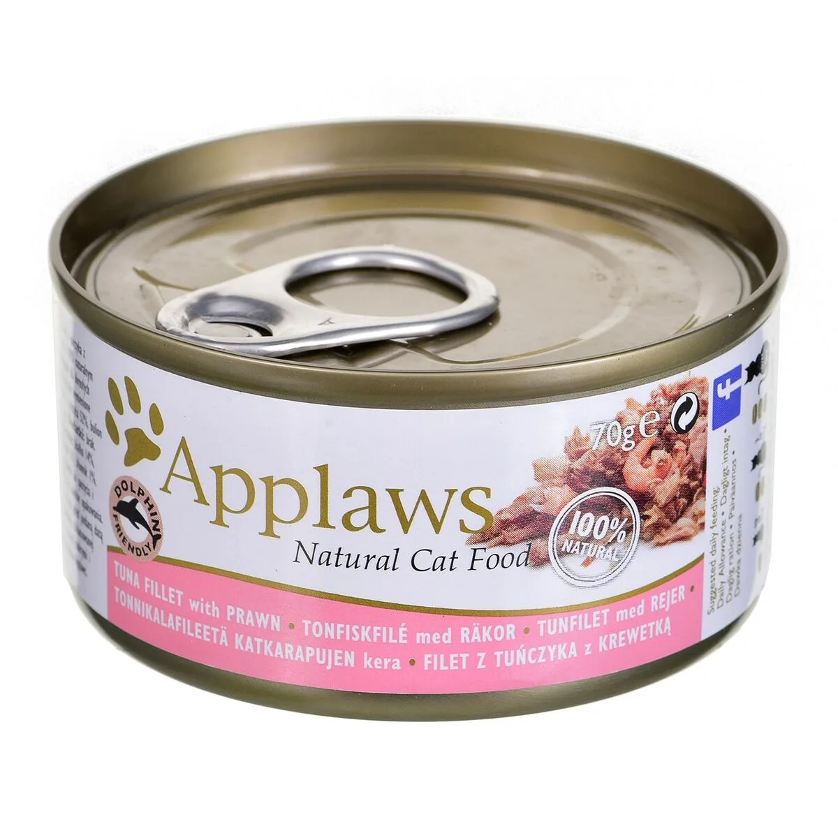 COMIDA PARA GATO APPLAWS TUNA FILLET WITH PRAWN IN BROTH PESCADO GAMBAS 70 G