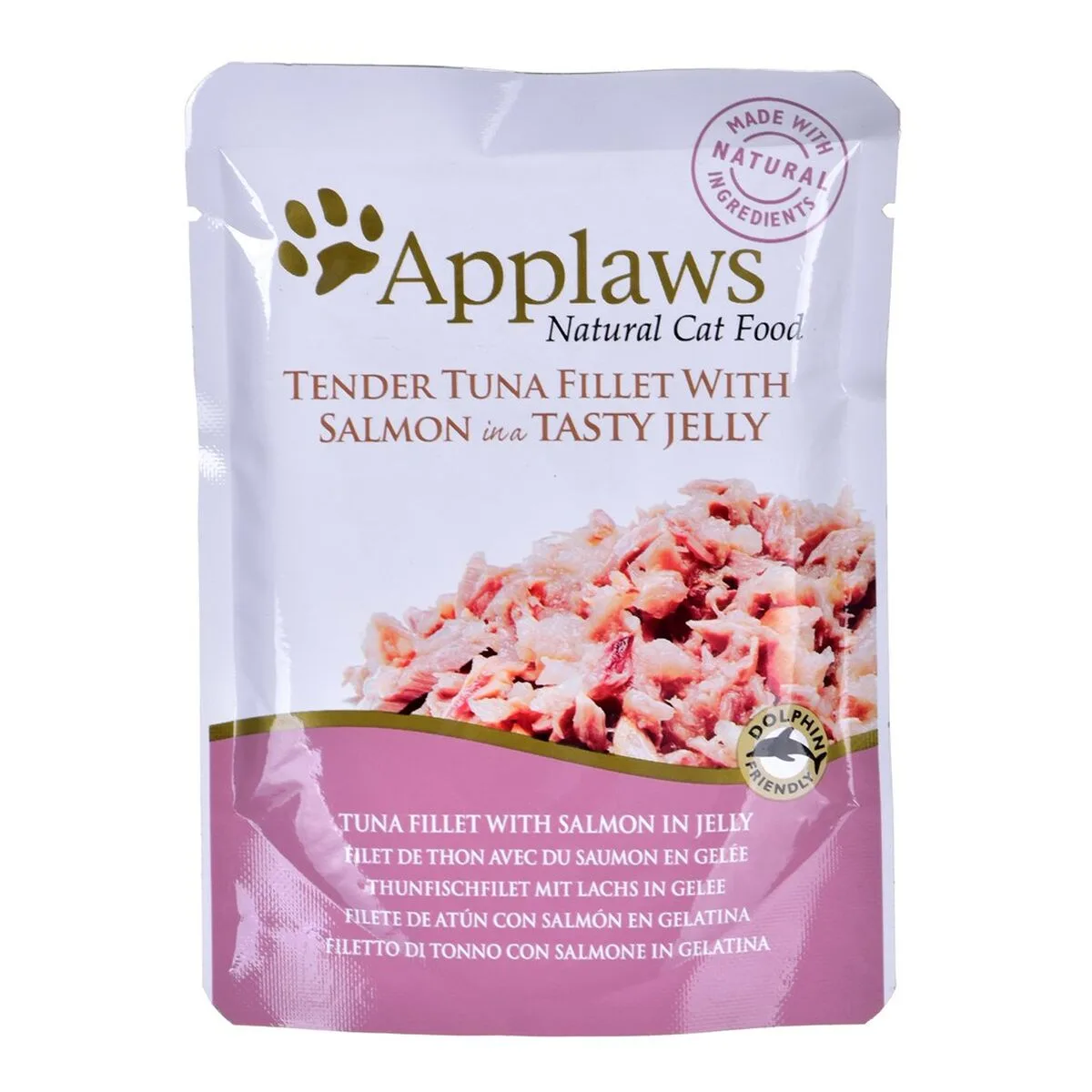 COMIDA PARA GATO APPLAWS TUNA FILLET WITH SALMON IN JELLY SALMÓN ATÚN PESCADO 70 G