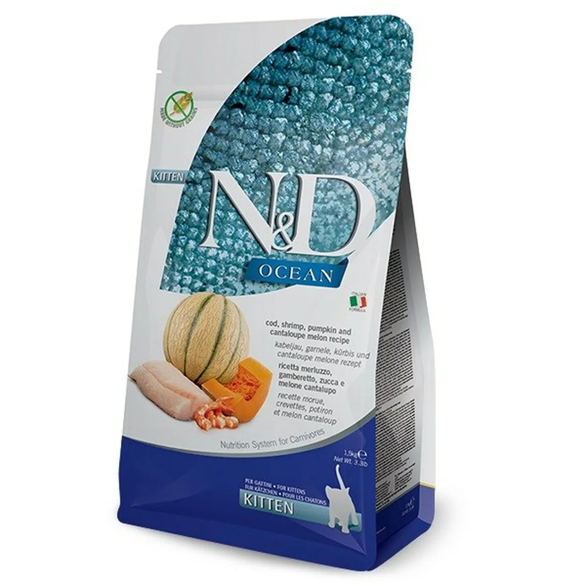 COMIDA PARA GATO FARMINA N&D OCEAN CALABAZA BACALAO 1,5 KG