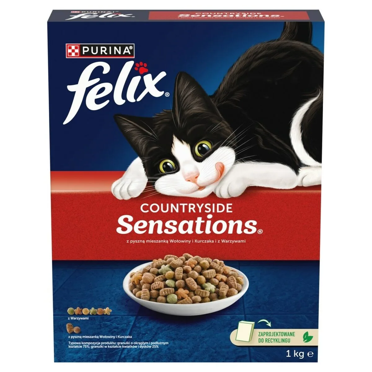 COMIDA PARA GATO PURINA FELIX COUNTRYSIDE SENSATIONS CARNE DE VACUNO 1 KG
