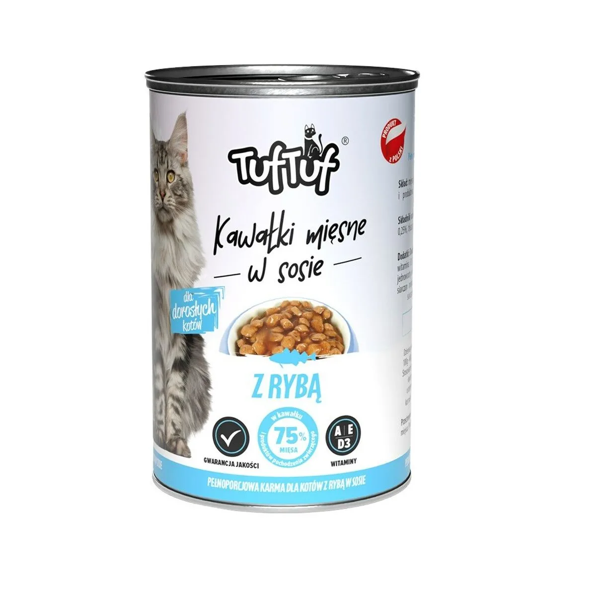 COMIDA PARA GATO TUFTUF PIECES OF MEAT IN SAUCE WITH FISH PESCADO 415 G