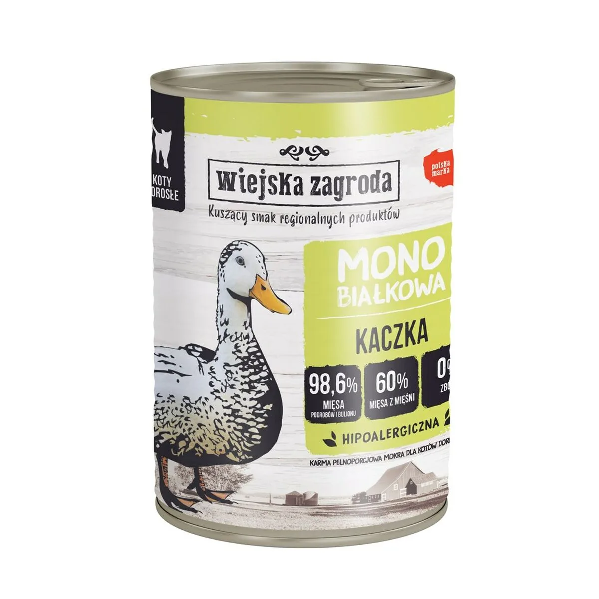 COMIDA PARA GATO WIEJSKA ZAGRODA MONOPROTEIN DUCK 400 G