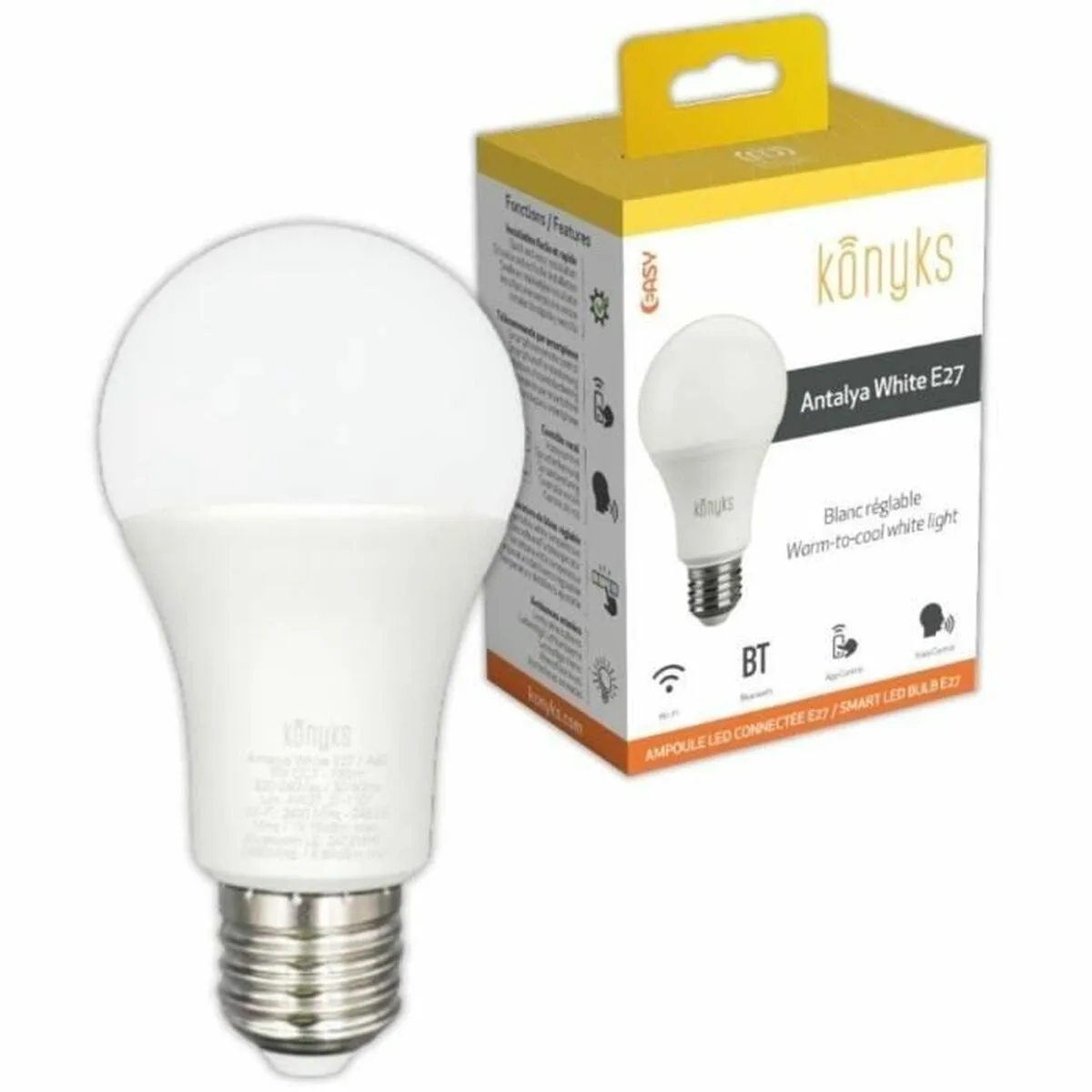BOMBILLA INTELIGENTE KONYKS E27 BLANCO F E27 (6500 K) (1 UNIDAD)