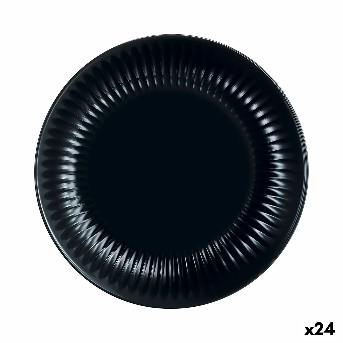 PLATO DE POSTRE LUMINARC COTTAGE NEGRO VIDRIO 19 CM (24 UNIDADES)