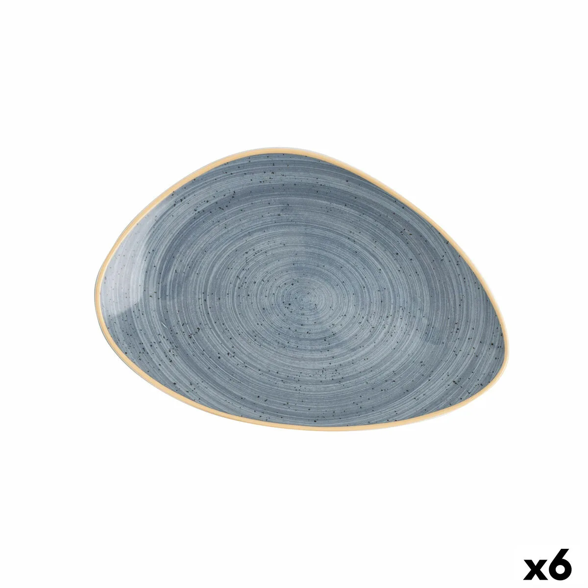 PLATO LLANO ARIANE TERRA TRIANGULAR AZUL CERÁMICA Ø 29 CM (6 UNIDADES)