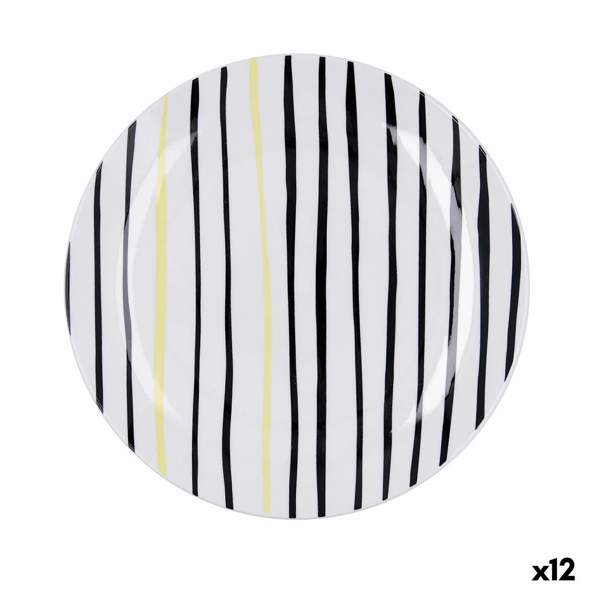 PLATO LLANO BIDASOA ZIGZAG MULTICOLOR CERÁMICA Ø 26,5 CM (12 UNIDADES)