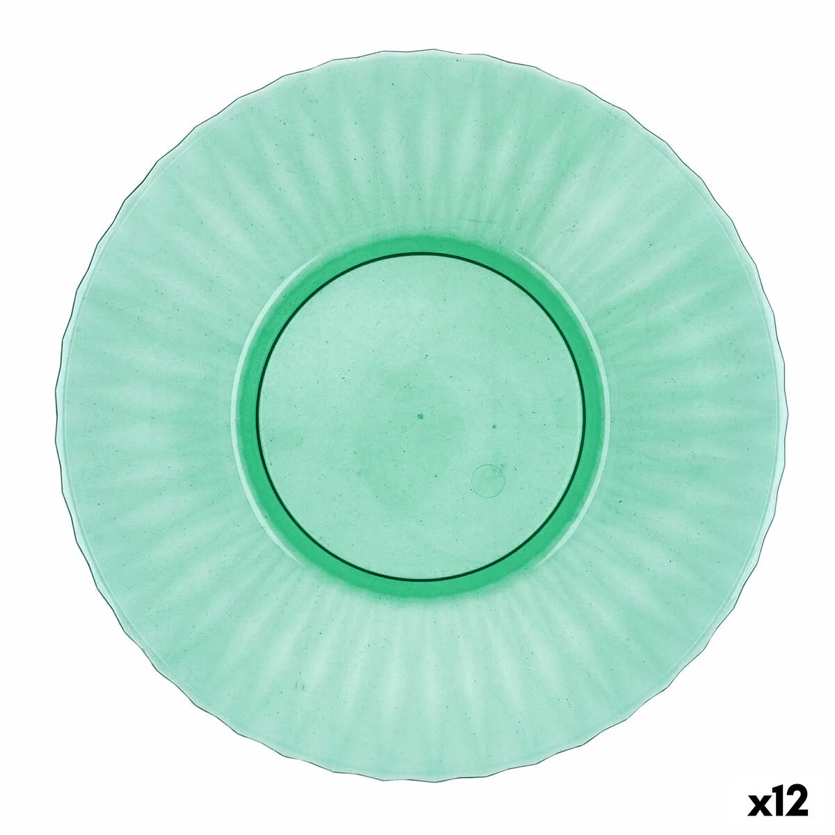 PLATO LLANO QUID IRIS VERDE PLÁSTICO Ø 26 CM (12 UNIDADES)