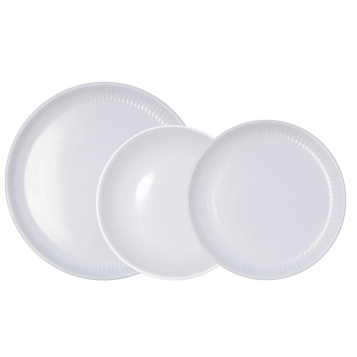 VAJILLA BIDASOA MOANA GRIS CERÁMICA 12 PIEZAS