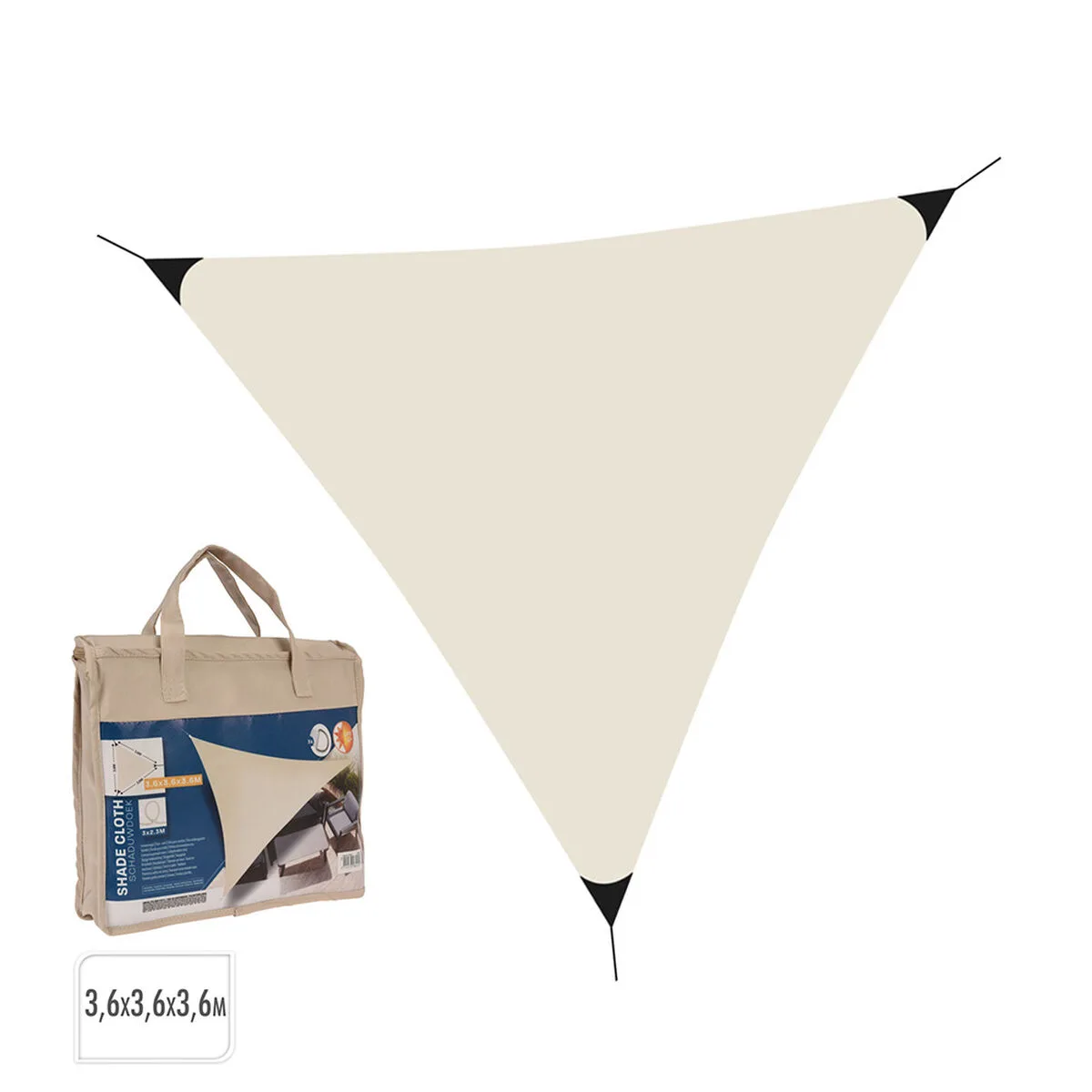 TOLDO LIFETIME CREMA TRIANGULAR 3,6 X 3,6 X 3,6 M