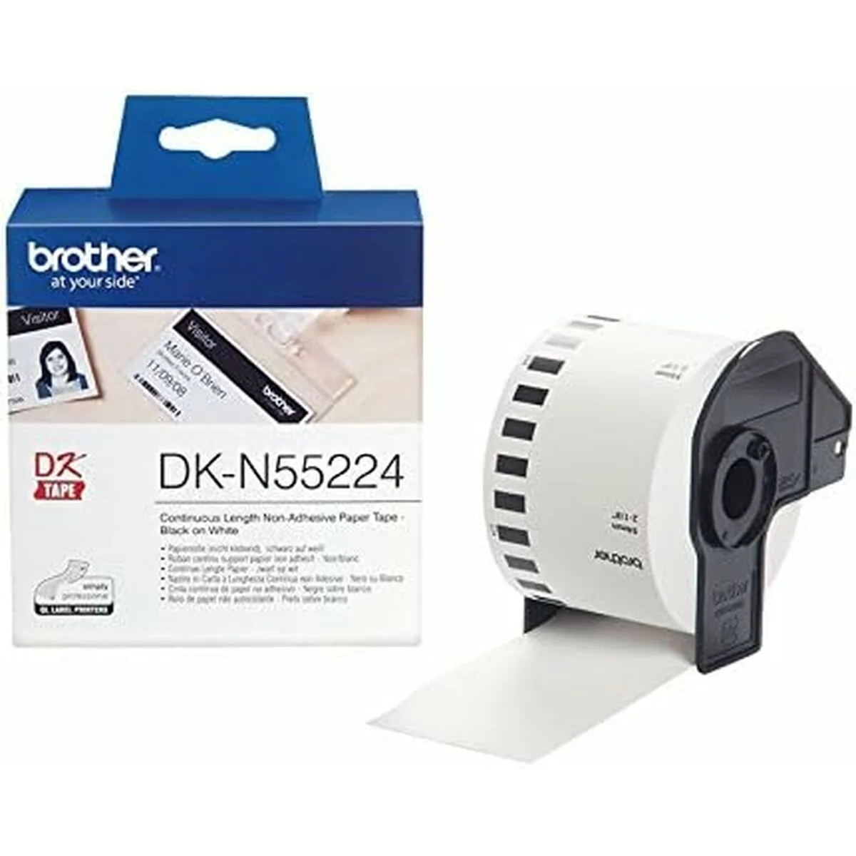 CINTA CONTINUA DE PAPEL TÉRMICO BROTHER DK-N55224 54 X 30,48 MM BLANCO NEGRO/BLANCO