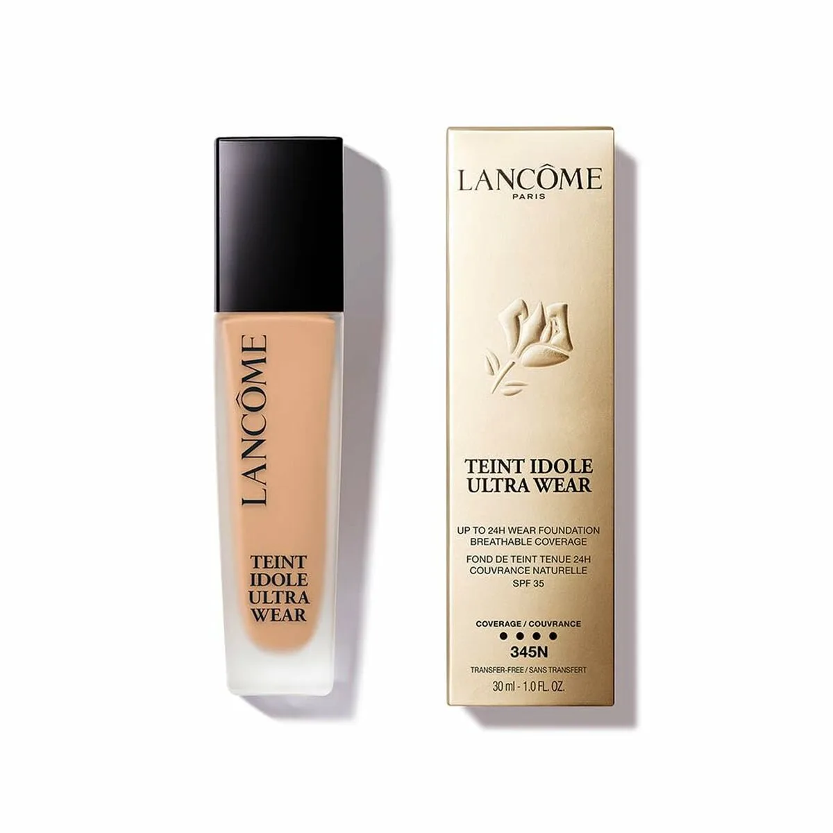 BASE DE MAQUILLAJE FLUIDA LANCÔME TEINT IDOLE ULTRA WEAR N Nº 345N SPF 35 30 ML