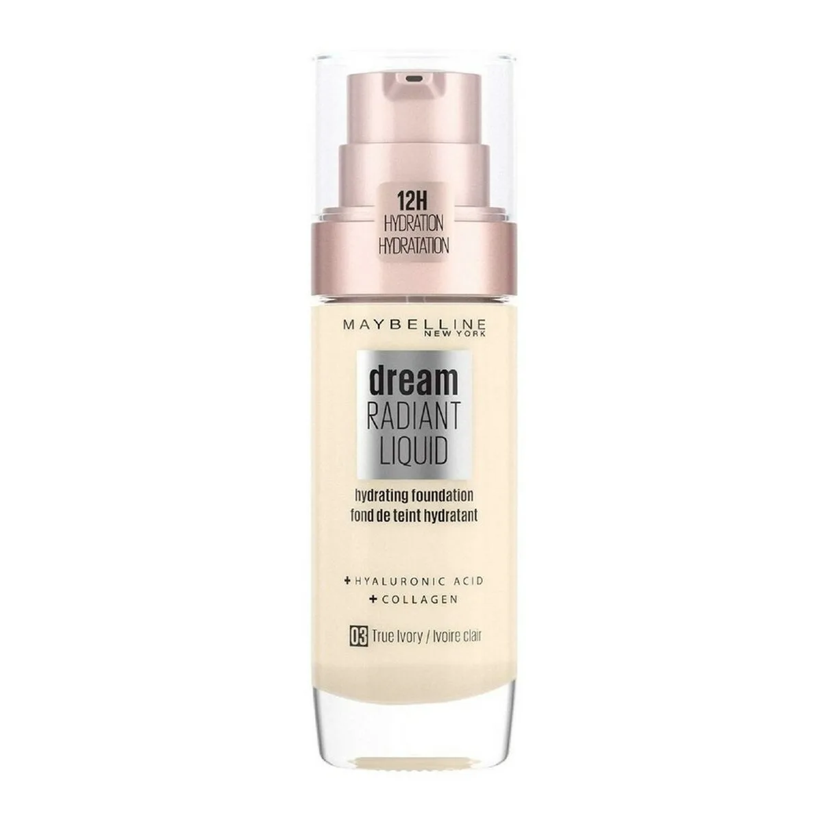 BASE DE MAQUILLAJE FLUIDA MAYBELLINE DREAM SATIN LIQUID 3-TRUE IVORY (30 ML)