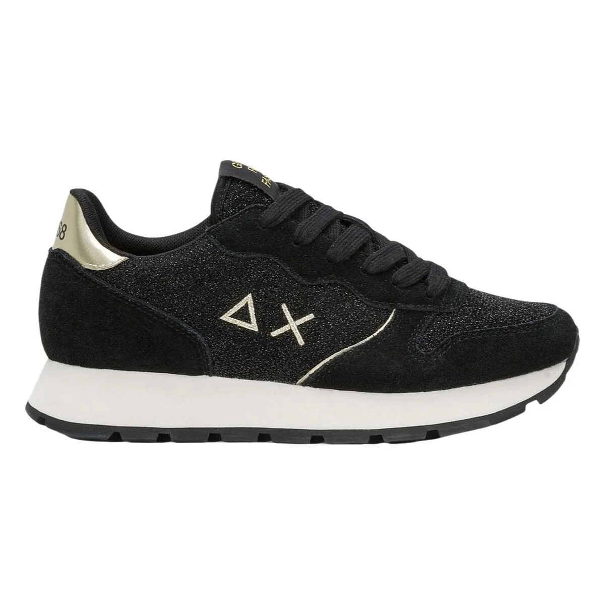 ZAPATILLAS CASUAL DE MUJER SUN68 ALLY GLITTER TEXTILE Z44204 11 NEGRO