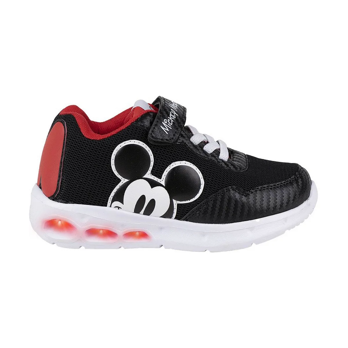 ZAPATILLAS DEPORTIVAS CON LED MICKEY MOUSE NEGRO