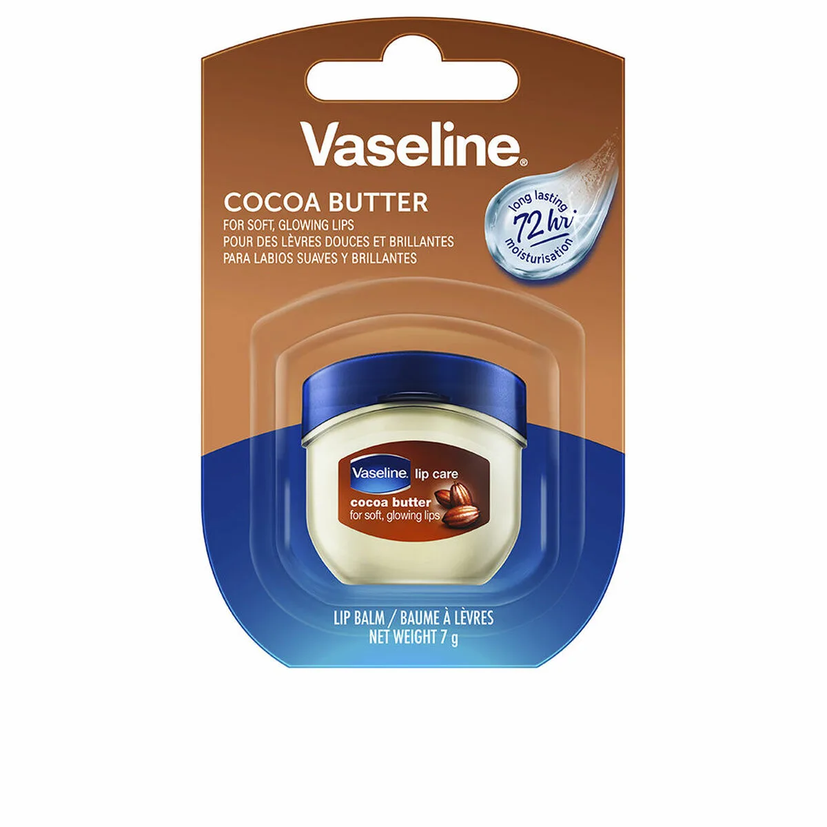 BÁLSAMO LABIAL VASELINE 7 G NUTRITIVO MANTECA DE CACAO
