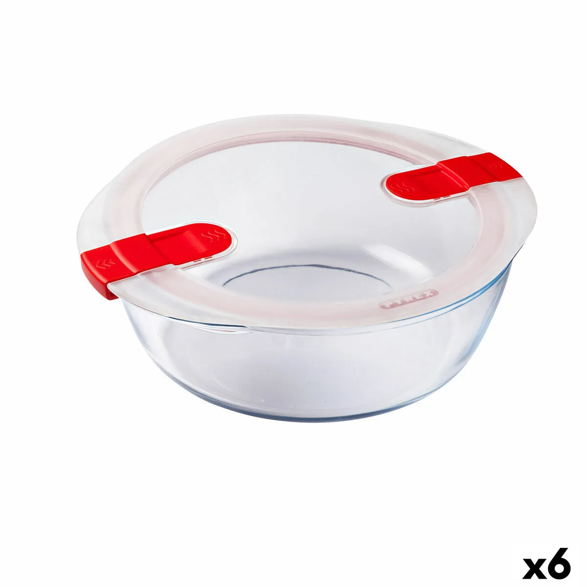 FIAMBRERA HERMÉTICA PYREX COOK&HEAT 26 X 23 X 8 CM 2,3 L ROJO VIDRIO (6 UNIDADES)