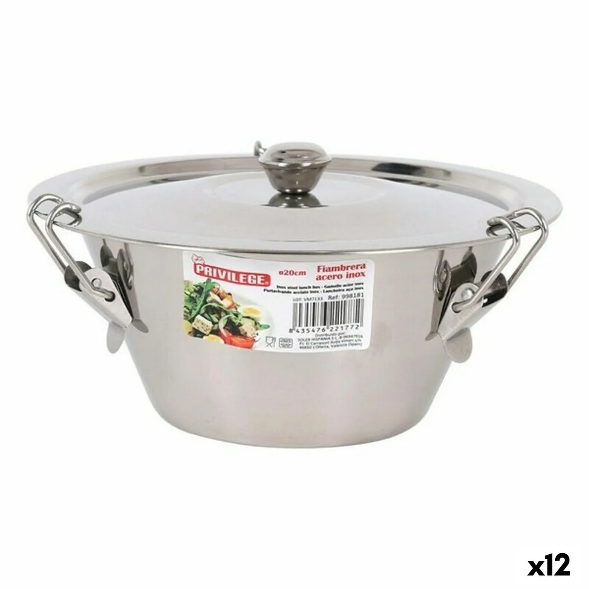 FIAMBRERA PRIVILEGE MULTICOLOR ACERO INOXIDABLE 12 UNIDADES