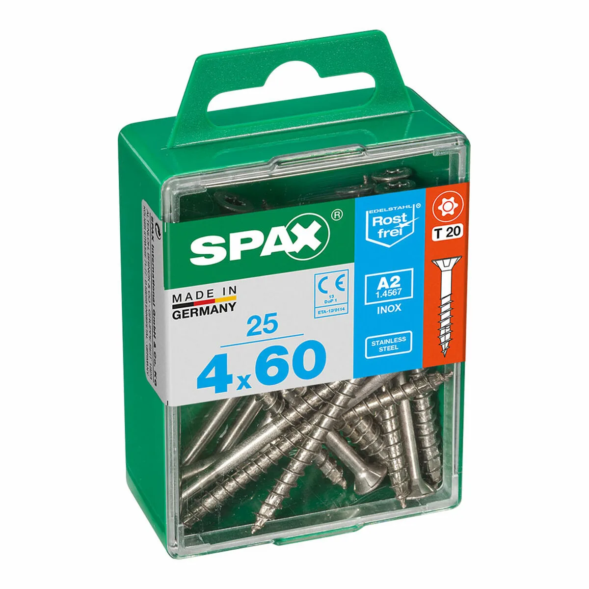 CAJA DE TORNILLOS SPAX 4197000400602 TORNILLO DE MADERA CABEZA PLANA (4 X 60 MM) (4,0 X 60 MM)