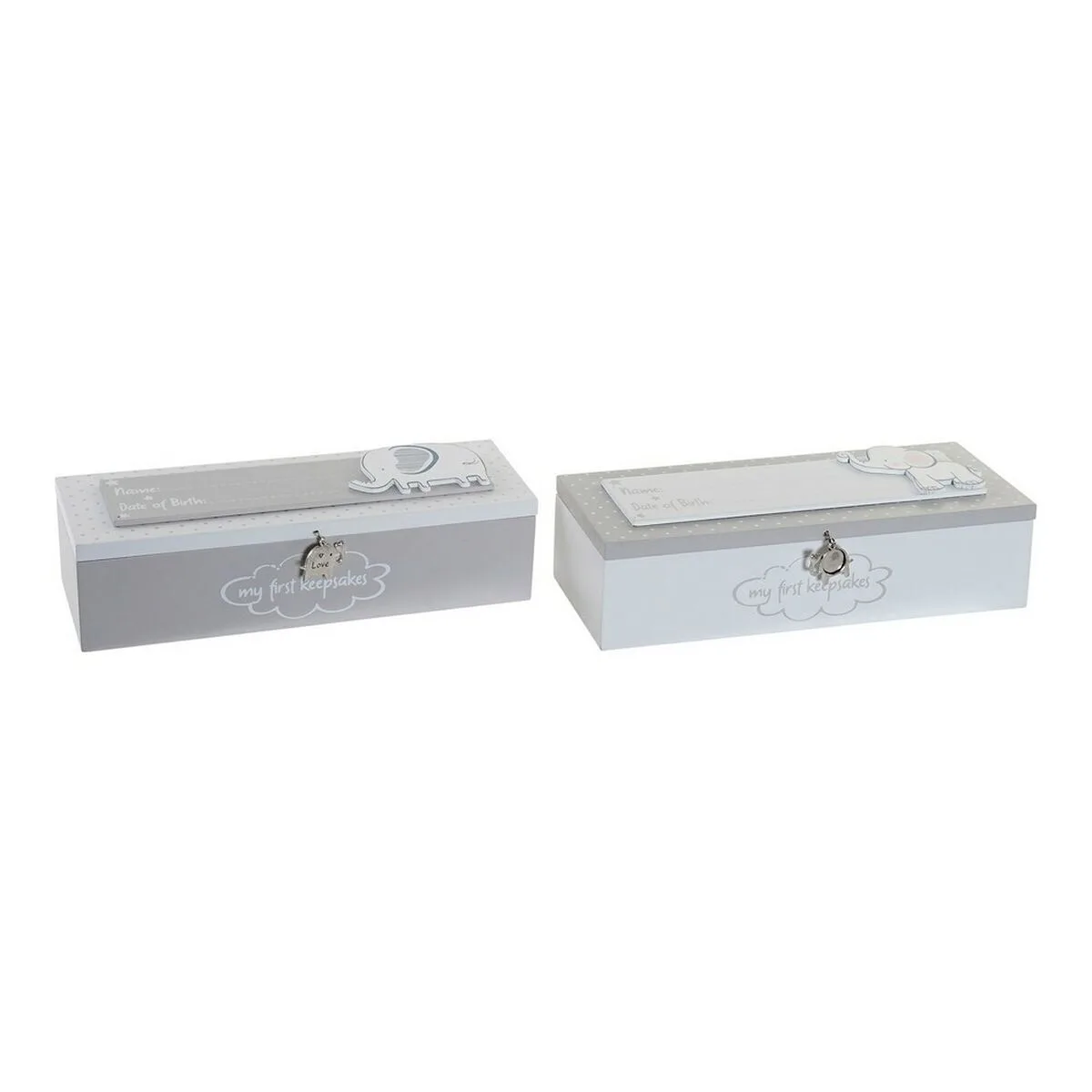 CAJA DECORATIVA DKD HOME DECOR METAL MADERA MDF (24 X 8 X 6 CM) (2 PCS)