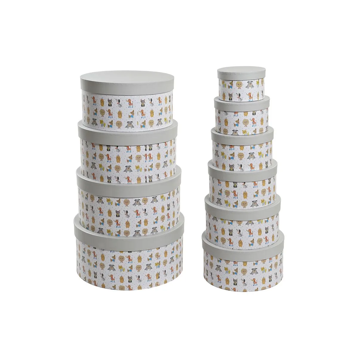 CAJA MULTIUSOS DKD HOME DECOR BLANCO INFANTIL MULTICOLOR FLORES CARTÓN (37,5 X 37,5 X 18 CM)