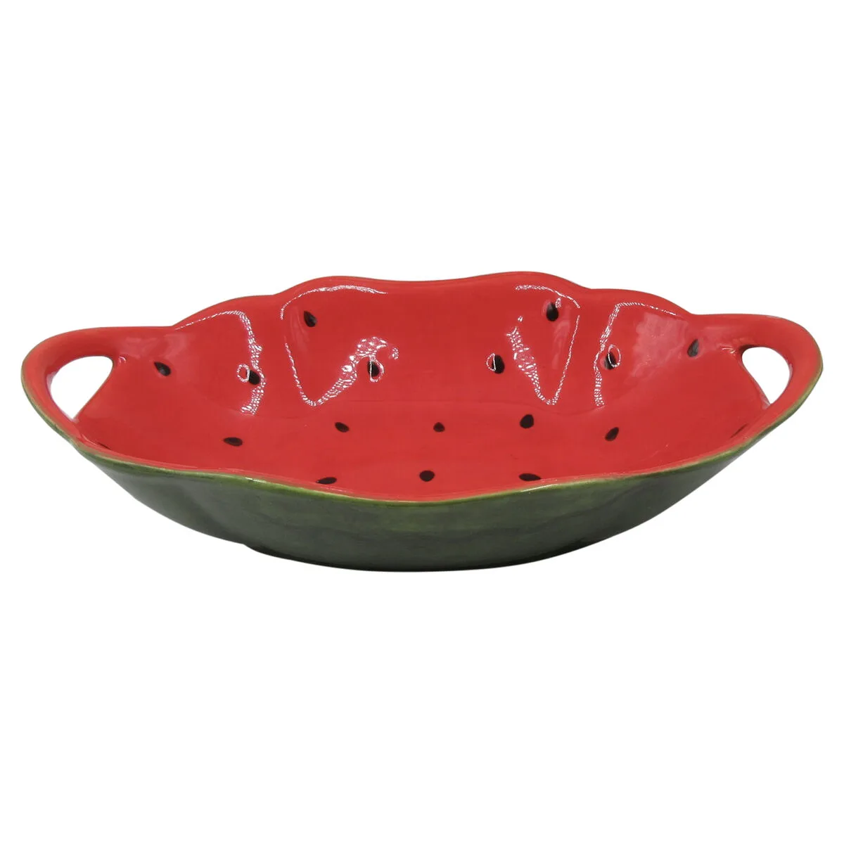 BOL PARA APERITIVOS HOME ESPRIT ROJO VERDE GRES SANDÍA 30 X 19,5 X 7,5 CM