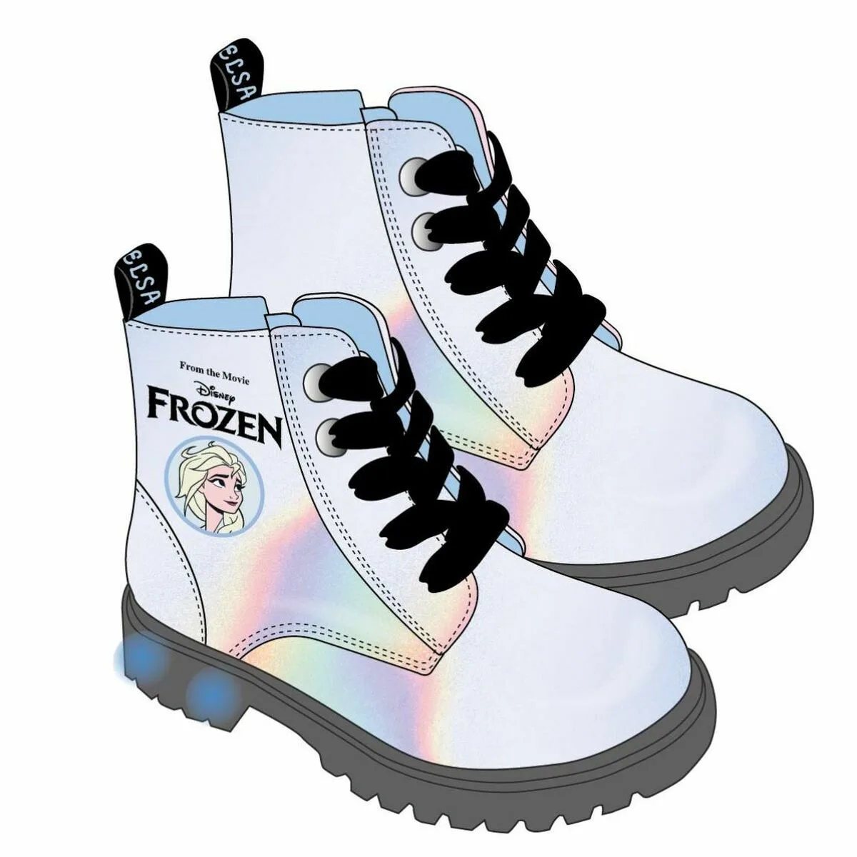 BOTAS CASUAL INFANTILES FROZEN AZUL LUCES LED