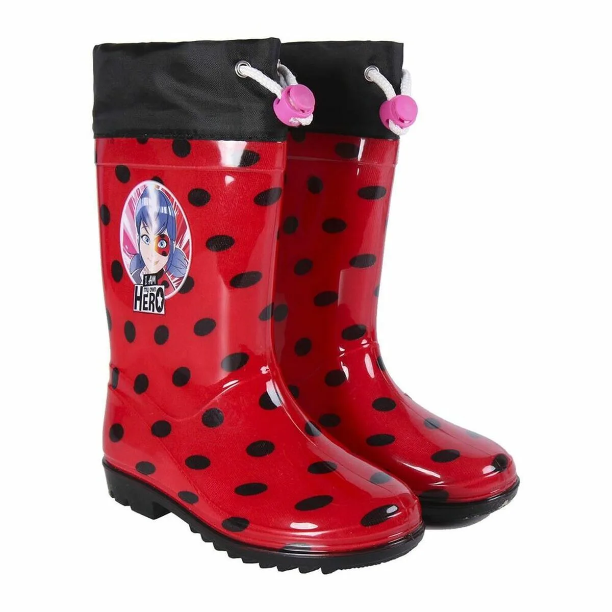 BOTAS DE AGUA INFANTILES LADY BUG ROJO