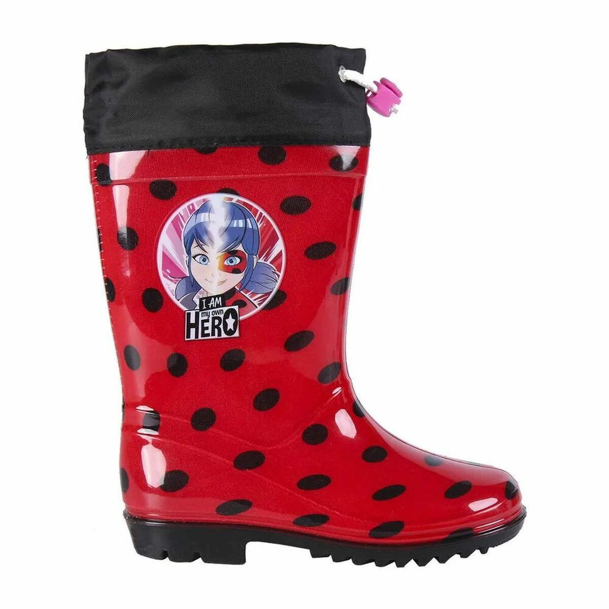 BOTAS DE AGUA INFANTILES LADY BUG ROJO