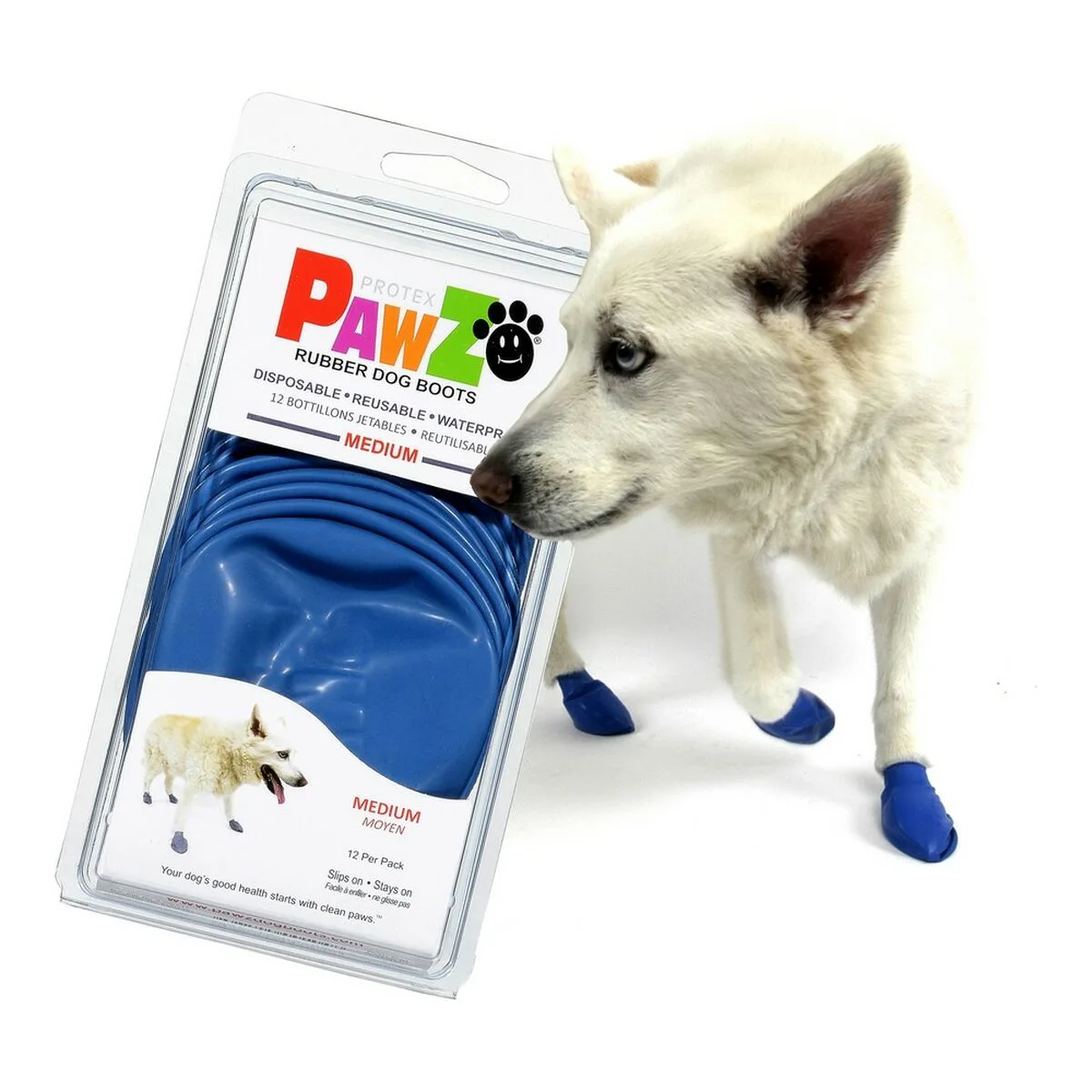 BOTAS PAWZ PERRO 12 UNIDADES AZUL TALLA M