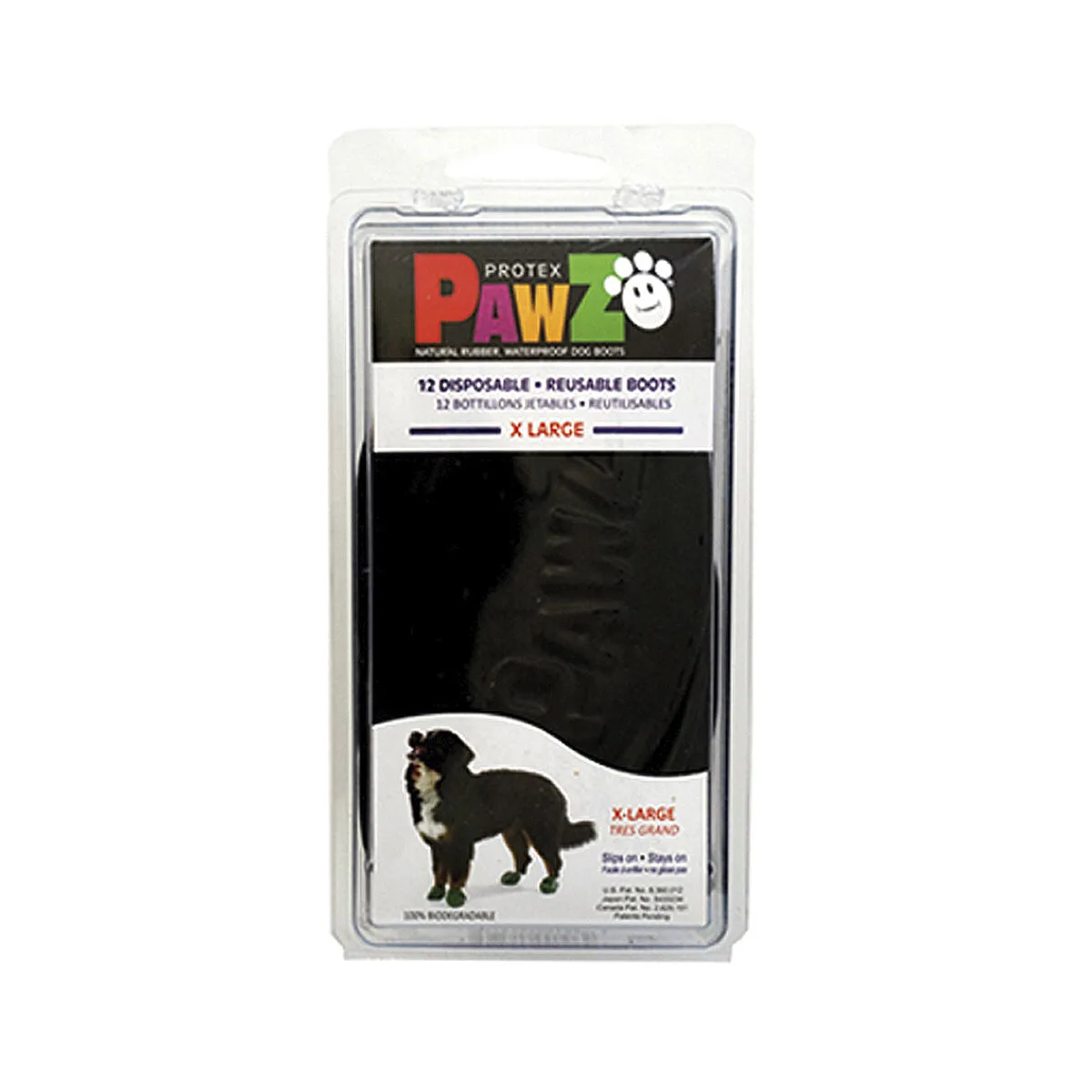 BOTAS PAWZ PERRO 12 UNIDADES NEGRO TALLA XL