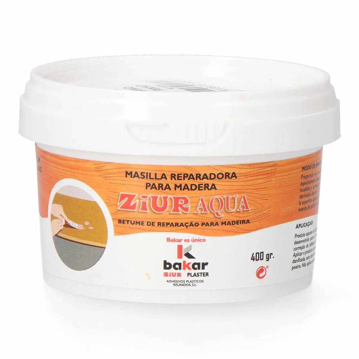 MASILLA PARA MADERA BAKAR ZIUR AQUA PINO 400 G