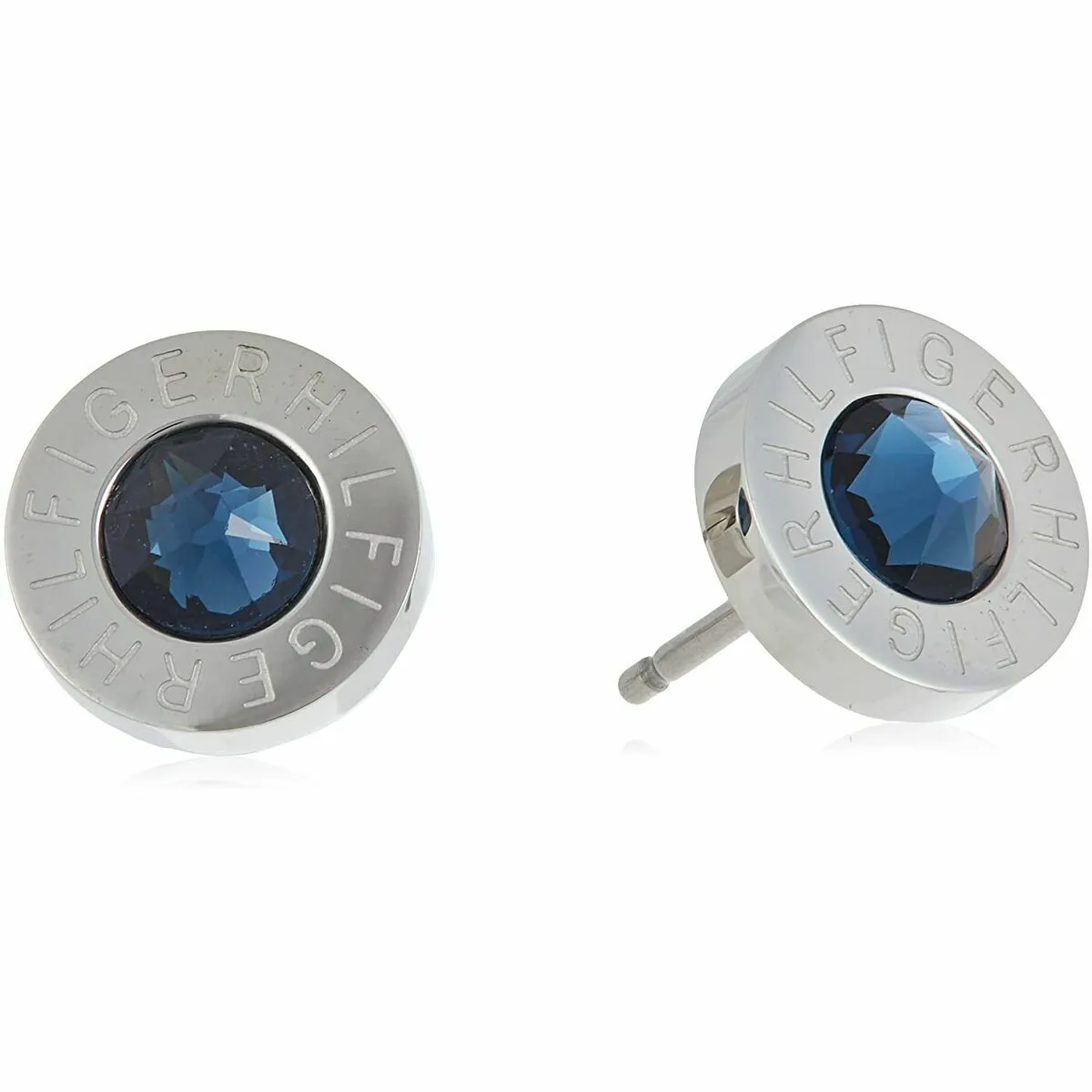 PENDIENTES MUJER TOMMY HILFIGER 2700260 ACERO INOXIDABLE 1,5 CM AZUL PLATEADO