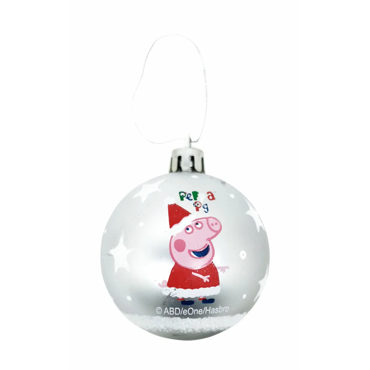 BOLA DE NAVIDAD PEPPA PIG COSY CORNER PLATEADO 10 UNIDADES PLÁSTICO (Ø 6 CM)
