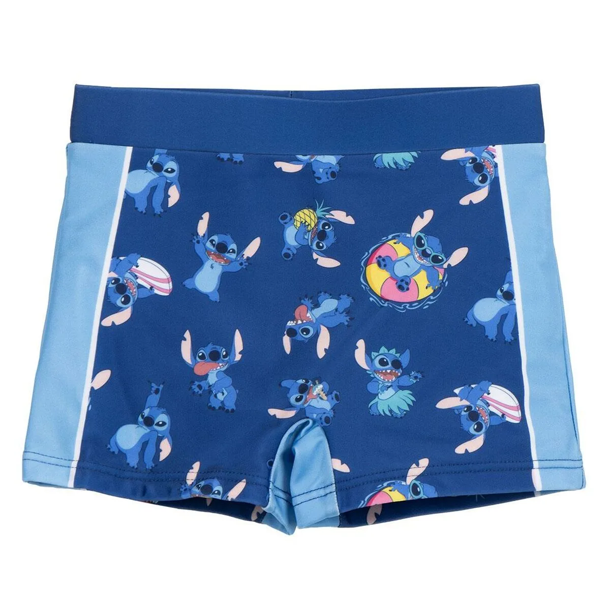 BAÑADOR BOXER PARA NIÑOS STITCH AZUL OSCURO