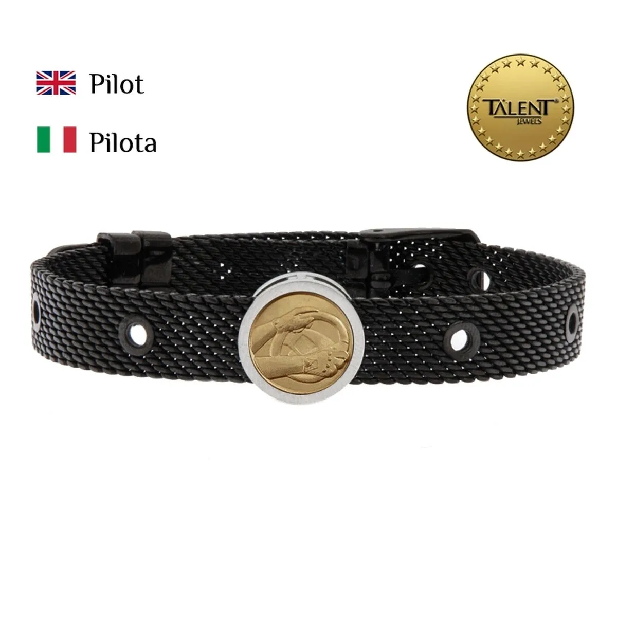 PULSERA UNISEX PILOT TALENT JEWELS TJA-1-14-01-2-235 NEGRO