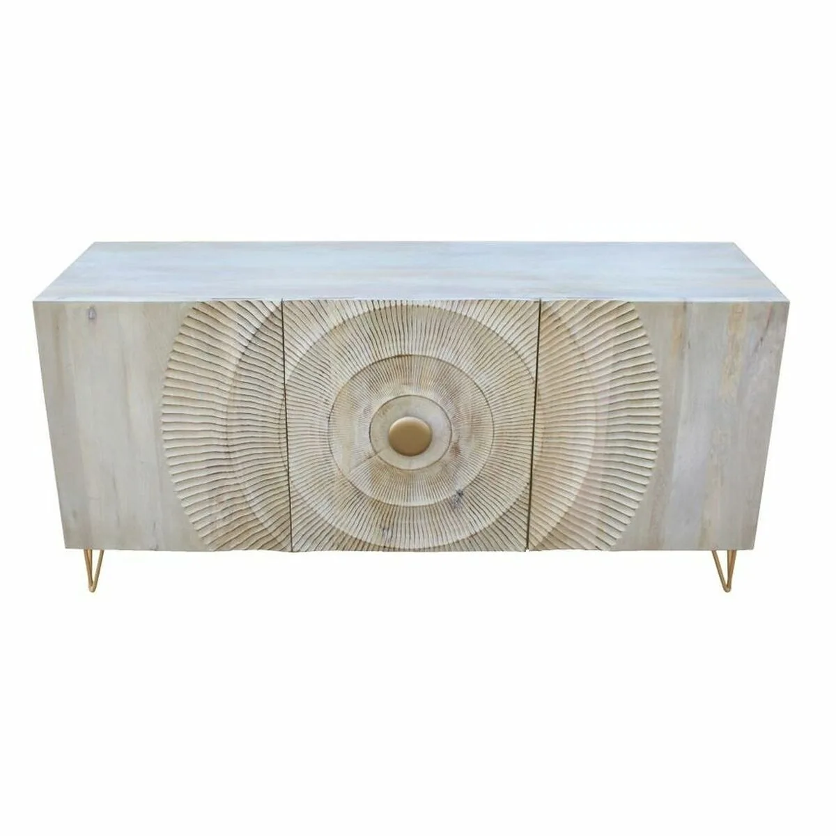 APARADOR DKD HOME DECOR BLANCO DORADO METAL MADERA DE MANGO 160 X 45 X 75 CM