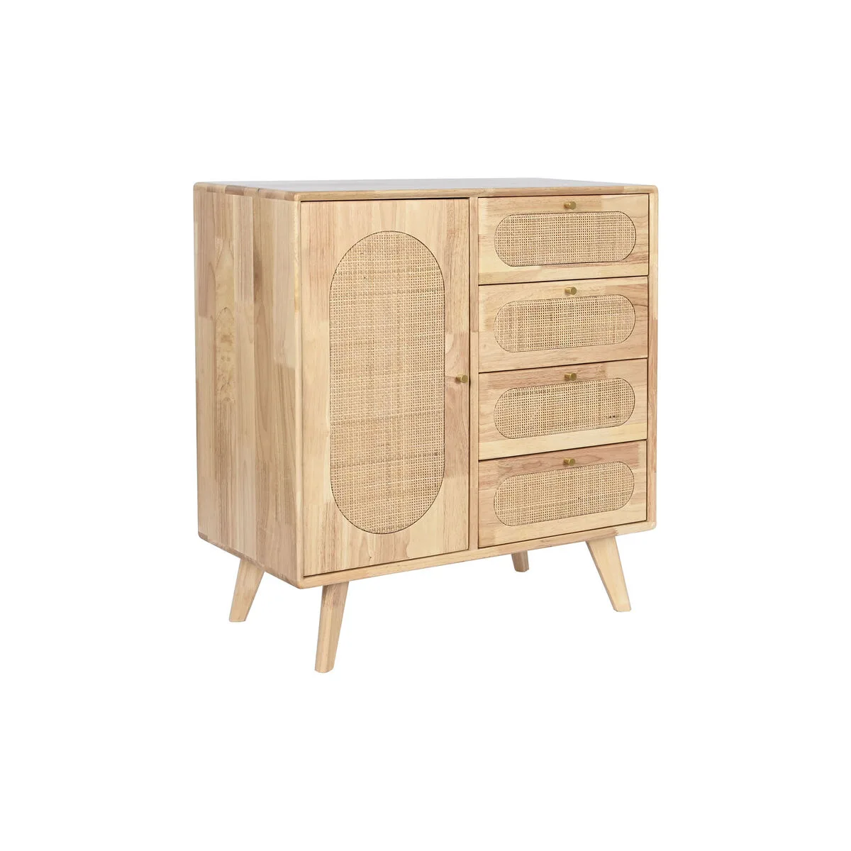 APARADOR DKD HOME DECOR NATURAL METAL RATÁN MADERA DE CAUCHO 73,5 X 35 X 78 CM