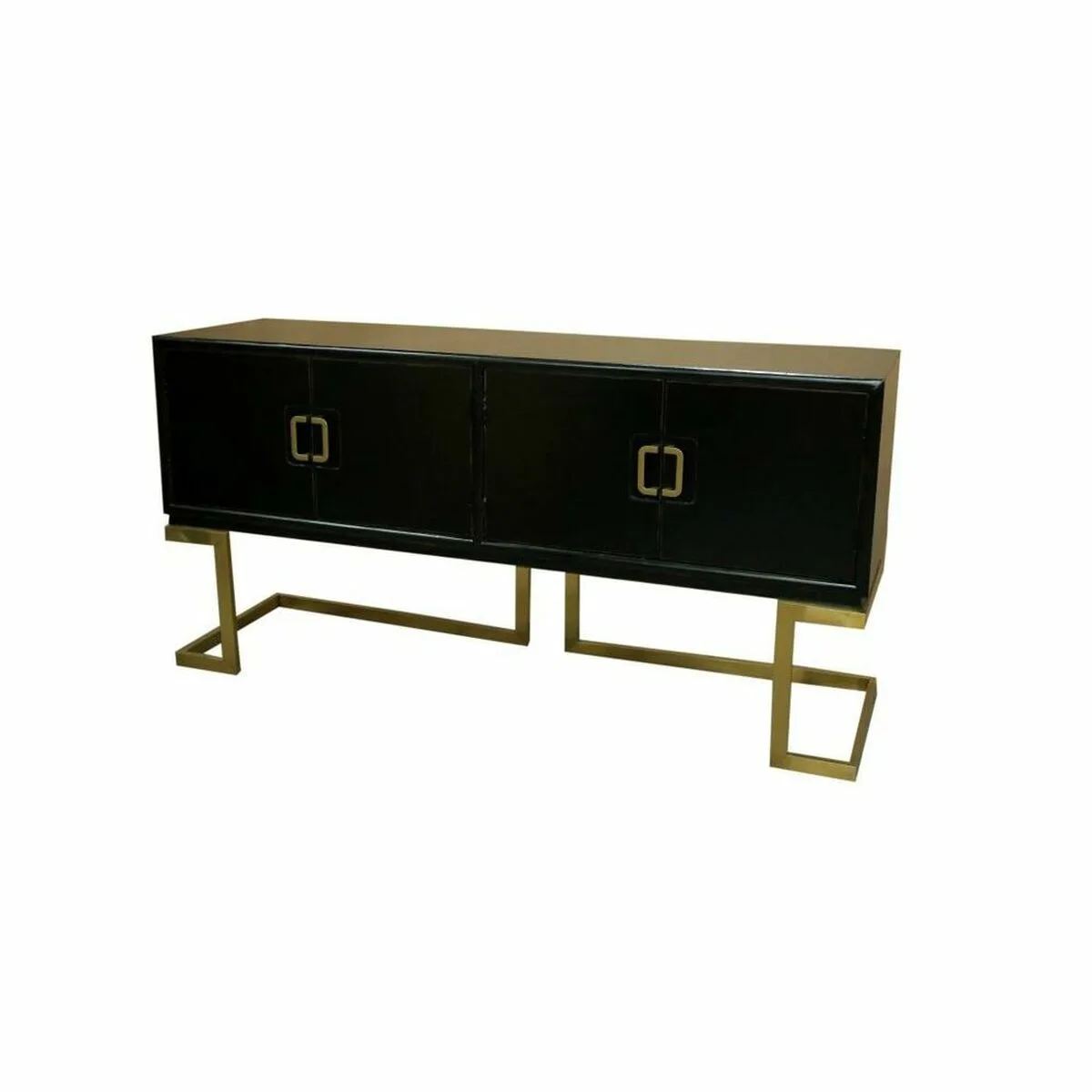 APARADOR DKD HOME DECOR NEGRO BRONCE DORADO METAL ÁLAMO 180 X 50 X 90 CM