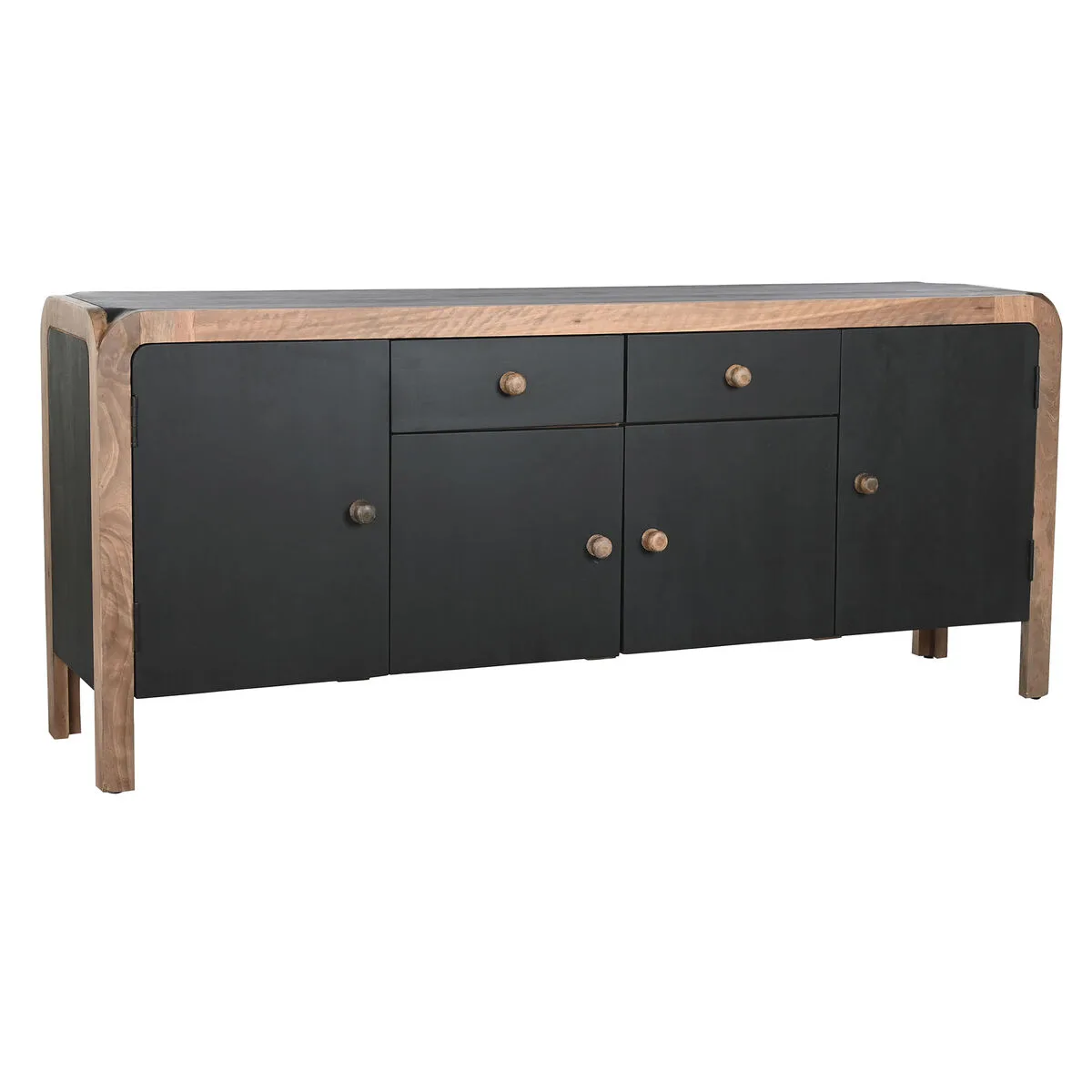 APARADOR DKD HOME DECOR NEGRO NATURAL MADERA 177 X 38 X 75 CM