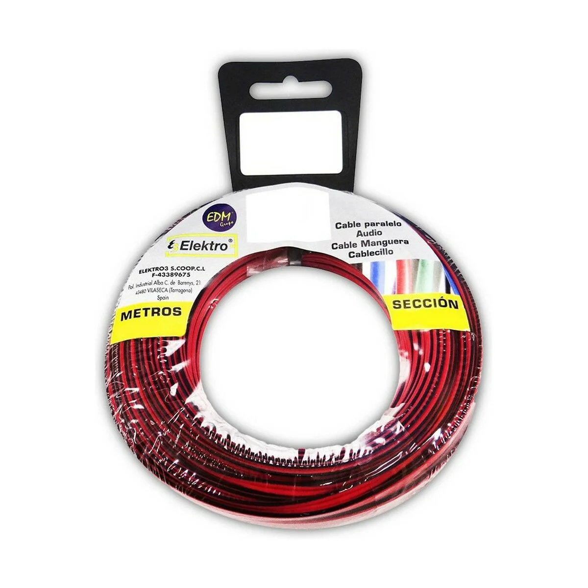 CABLE DE AUDIO EDM 28018 NEGRO ROJO ROJO/NEGRO 2 X 1,5 MM 10 M