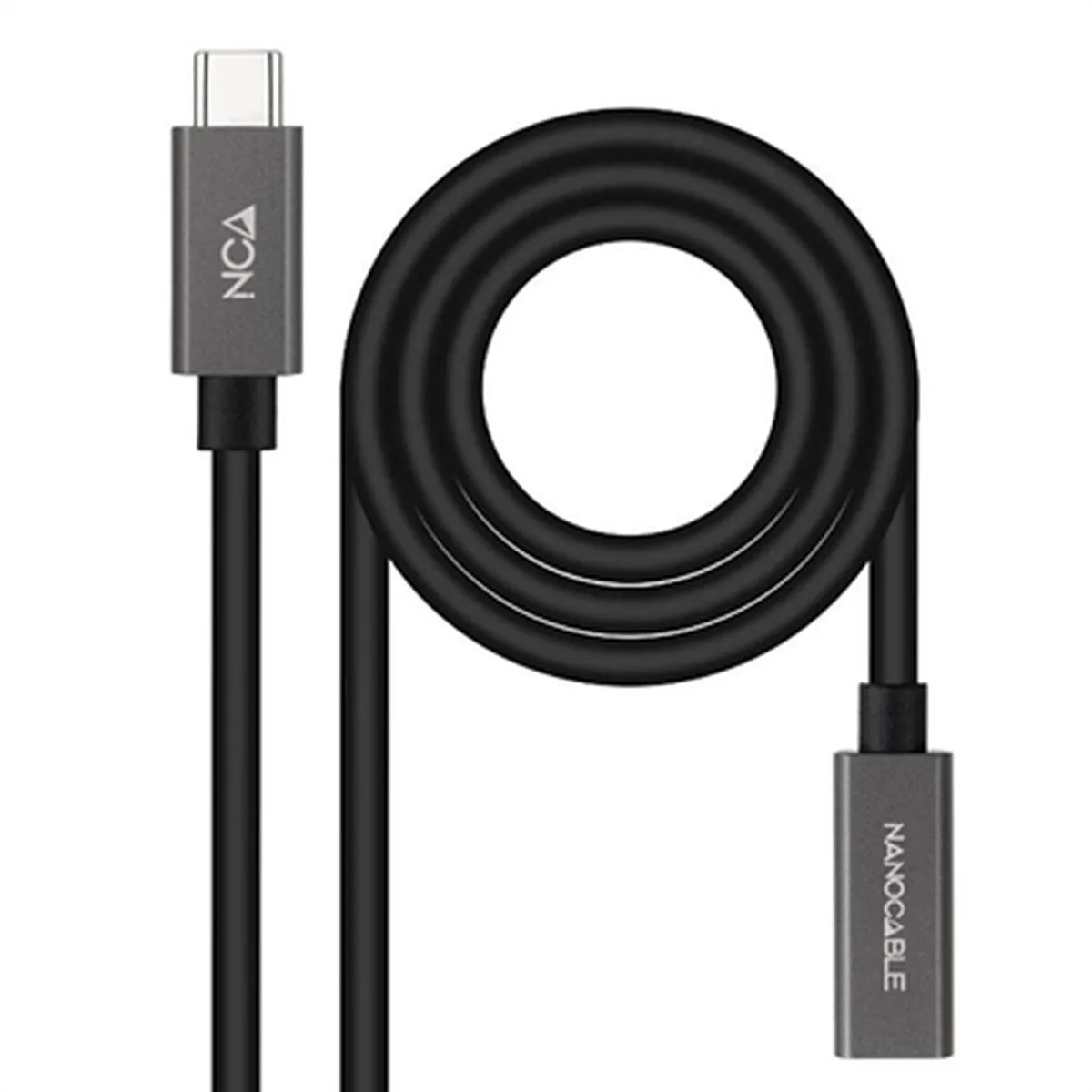 CABLE ALARGADOR USB-C NANOCABLE 10.01.4400 NEGRO 50 CM (1 UNIDAD)