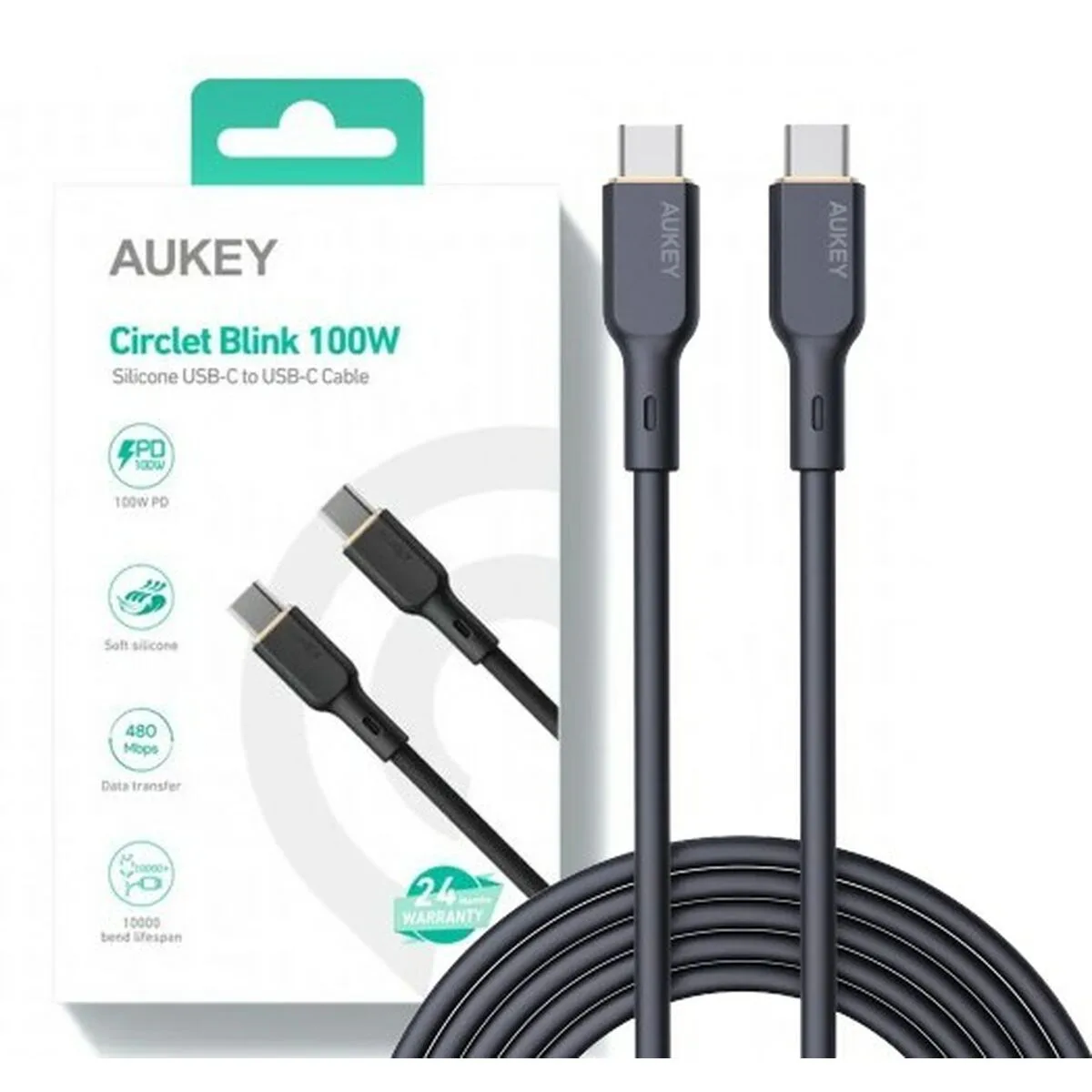 CABLE USB-C A USB-C AUKEY CB-SCC101 NEGRO 1 M