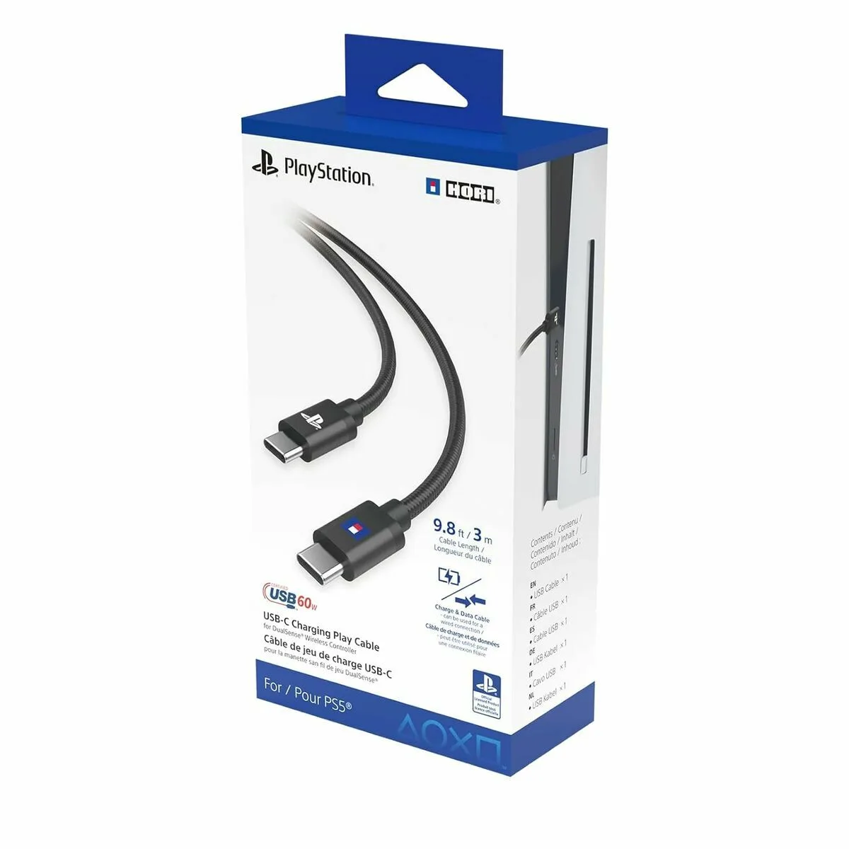 CABLE USB HORI PS5 NEGRO