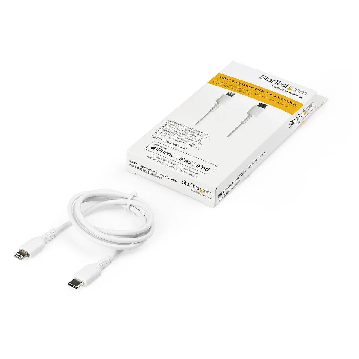 CABLE USB A LIGHTNING STARTECH RUSBCLTMM1MW BLANCO 1 M
