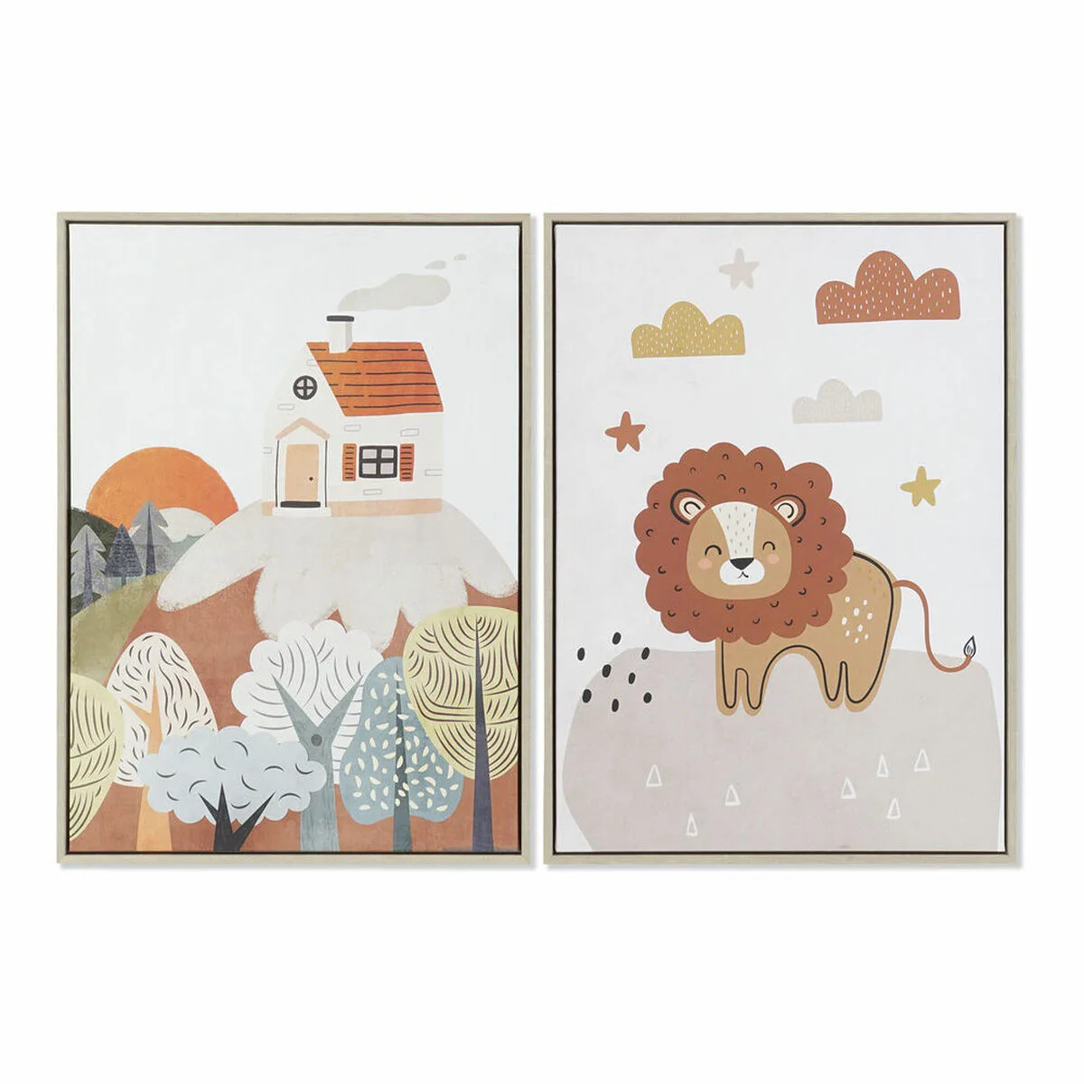 CUADRO DKD HOME DECOR 53 X 4,5 X 73 CM INFANTIL (2 UNIDADES)